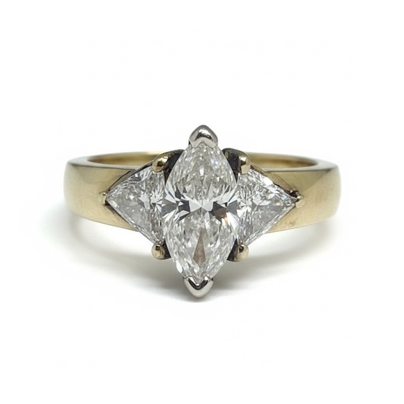 Diamond Ring Jewelry - 2+ CT Marquise Diamond Engagement Ring ✶ Trillions 14K Gold ✶ Mayors Appraisal 6